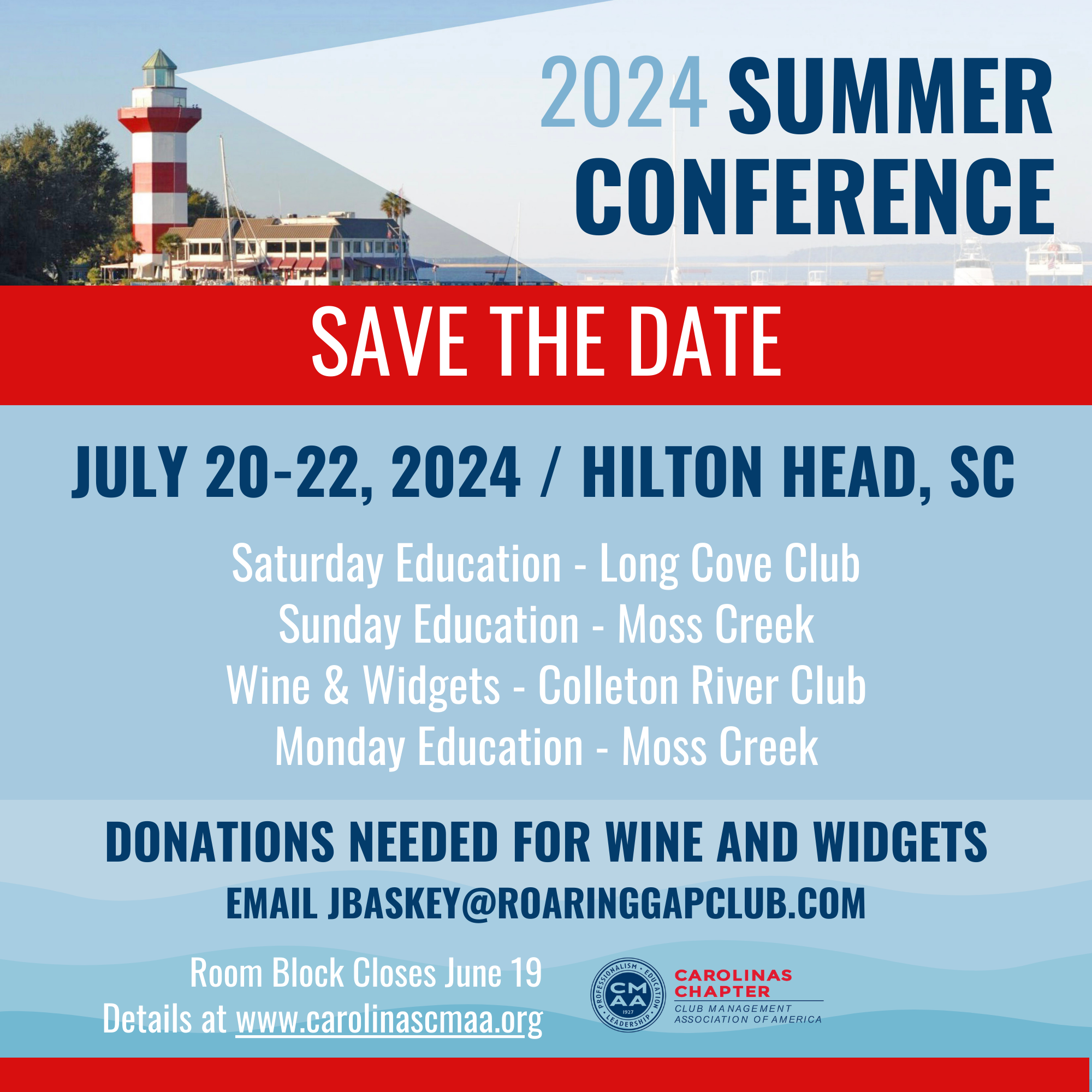Carolinas Chapter CMAA Calendar Event Summer Conference